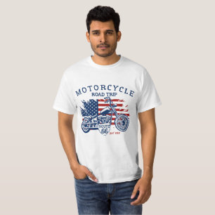 Camiseta Personalizar a rota de motocicleta 66 EUA Sinaliza