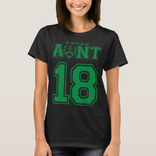 Camiseta Personalizar a Tia de Futebol Orgulhosa Número 18