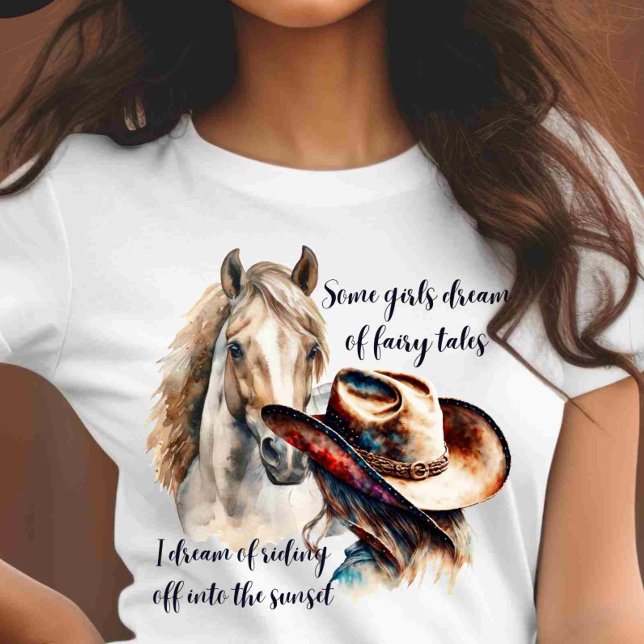 Camiseta Personalizar a vaqueira do touro de cavalos trasei (Criador carregado)
