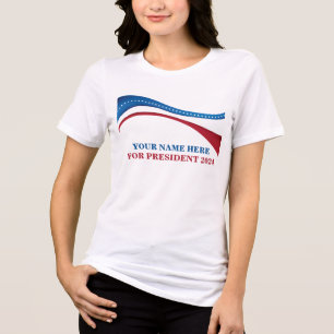 Camiseta Personalizar adicione seu próprio candidato a pres