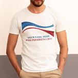 Camiseta Personalizar adicione seu próprio candidato ao pre<br><div class="desc">Personalize suas próprias camisetas de mesclagem política adicionando seu próprio nome ou outro político sob esta bandeira artística americana em vermelho,  branco e azul. Adicione um nome personalizado para presidente em 2024.</div>