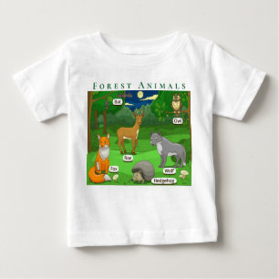 Camiseta Personalizar Animais Florestais Deer Fox Wolf Hedg