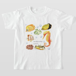 Camiseta Personalizar as algas marinhas submarinas
