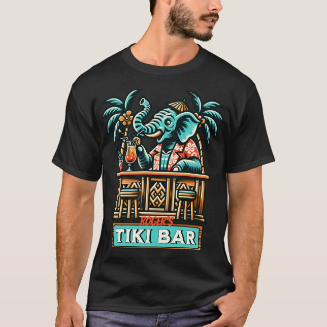 Camiseta Personalizar Bar Tiki do Elefante Retroativo (Frente)