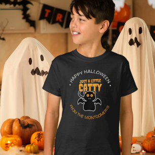 Camiseta Personalizar Black Cat Engraçado Citação de Festas