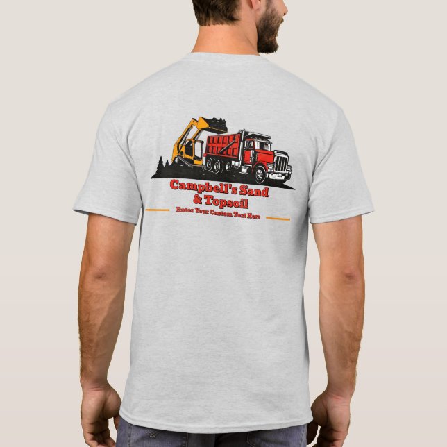 Camiseta Personalizar Caminhão de Cascalho Skid Steer Empre (Verso)