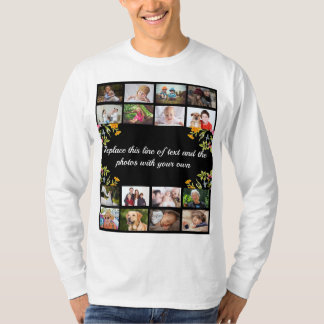 Camiseta Personalizar colagem e texto de fotos