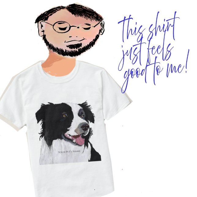 Camiseta Personalizar Collie de Borda de Foto e Texto (Criador carregado)