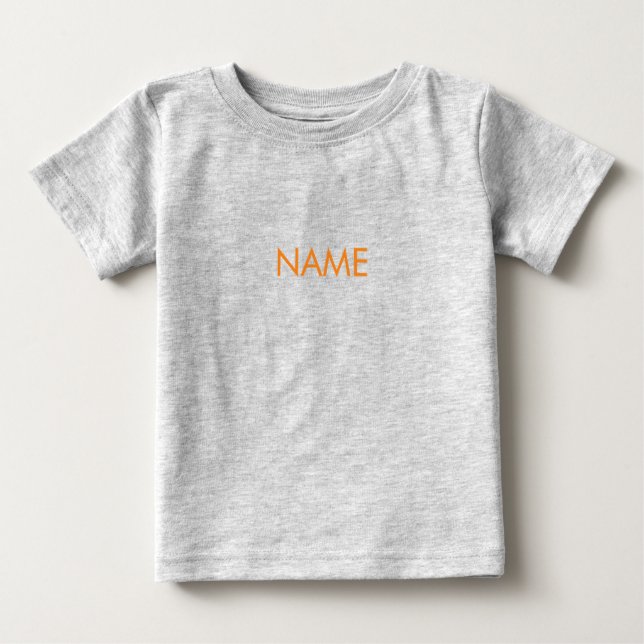 Camiseta Personalizar com nome, texto com letra laranja min (Frente)
