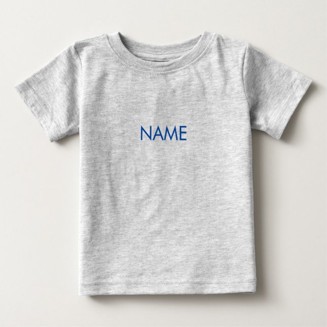 Camiseta Personalizar com nome, texto com letras azuis míni (Frente)