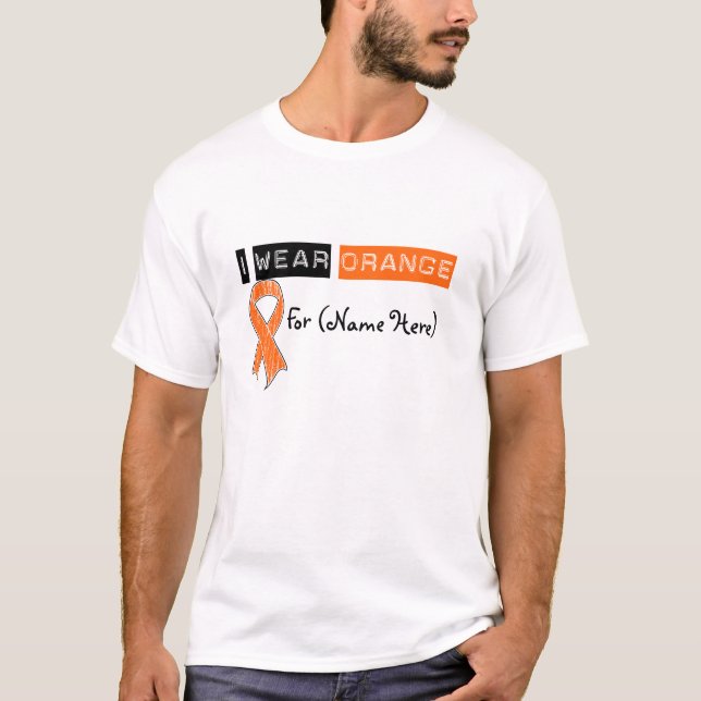 Camiseta Personalizar Eu Visto Leucemia Laranja (Frente)