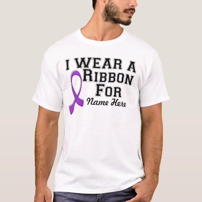 Camiseta Personalizar Eu Visto uma Fita Roxa (Frente)
