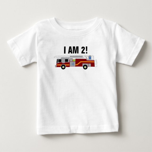 Camiseta Personalizar Firecaminhão Eu sou 2 Bebê Bodycase (Frente)