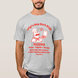 Camiseta Personalizar Gráfico Detalhado de Restaurante de P