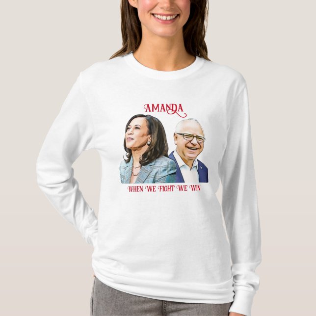 Camiseta Personalizar Kamala Harris Tim Walz 2024 (Frente)