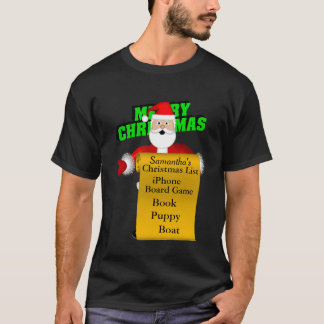 Camiseta Personalizar Lista de Desejos do Papai Noel