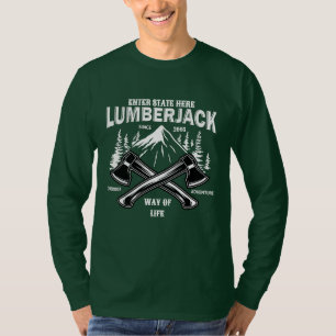 Camiseta Personalizar Machados Cruzados de Lenhador Modo de