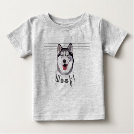 Camiseta Personalizar mensagem Siberian Husky Baby Bib T-Sh