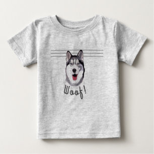 Camiseta Personalizar mensagem Siberian Husky Baby Bib T-Sh