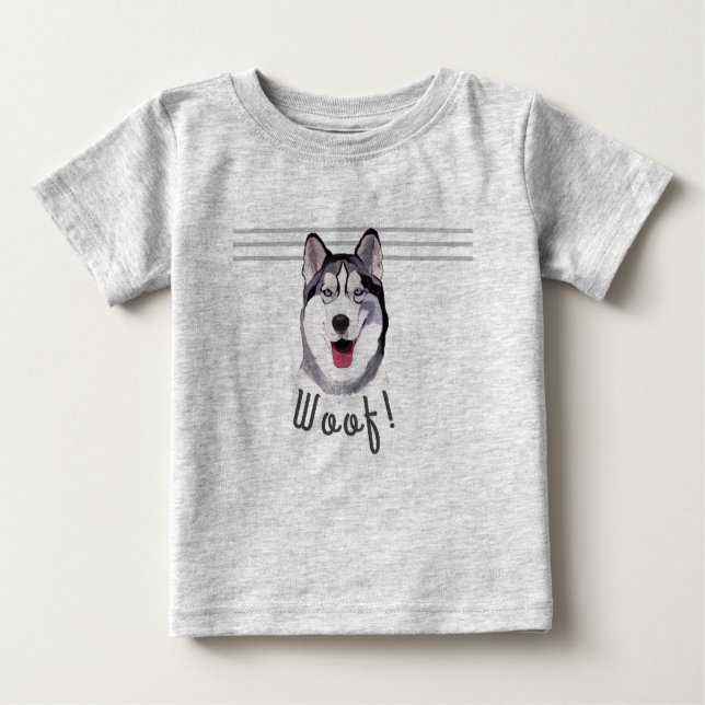 Camiseta Personalizar mensagem Siberian Husky Baby Bib T-Sh (Frente)