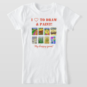 Camiseta Personalizar Modelo de texto e foto de 8 painéis