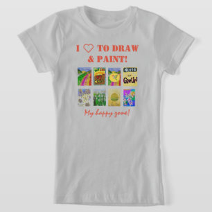 Camiseta Personalizar Modelo de texto e fotos de 8 painéis