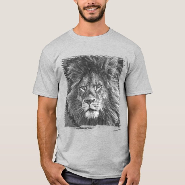 Camiseta Personalizar Modelo Lion Face Face Pop de Arte Mod (Frente)