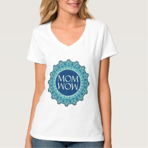 Camiseta Personalizar MOM WOW Yoga Mandala Mulher decote em