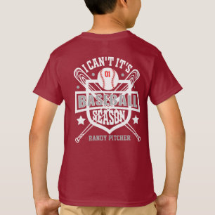 Camiseta Personalizar Não Posso É Temporada De Beisebol Núm