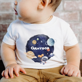 Camiseta Personalizar nome Planet Spaceship Baby
