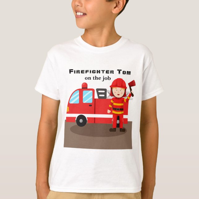 Camiseta Personalizar o Bombeiro Vermelho Tom (Frente)