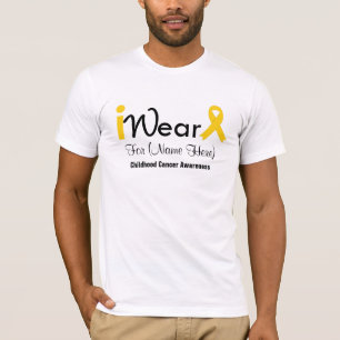 Camiseta Personalizar o Cancer de infância Dourado da Faix