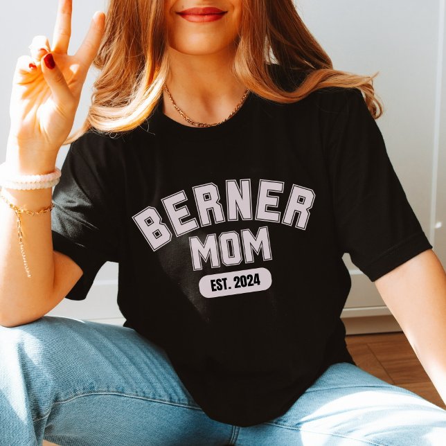 Camiseta Personalizar o cão da montanha Bernês Presente Mãe (Criador carregado)