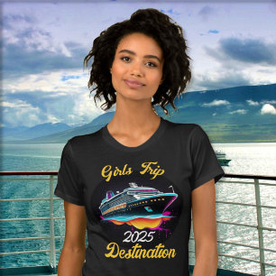 Camiseta Personalizar o Destino do Ano de Cruzeiro de Viage