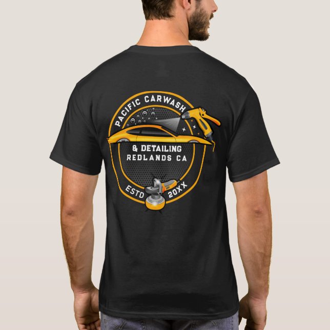 Camiseta Personalizar o detalhador de lavagem apenas Dourad (Verso)