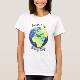 Camiseta Personalizar o Dia da Terra Todos os Dias brilha n