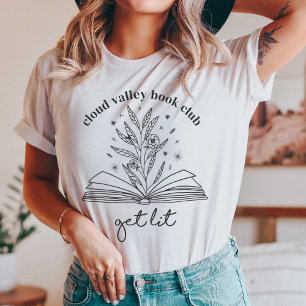 Camiseta Personalizar o Livro Floral do Lit Blooming