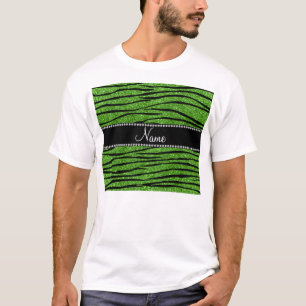 Camiseta Personalizar o nome de faixa de zebra brilhante ve