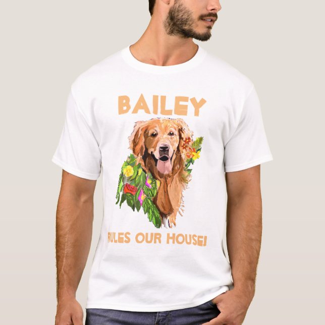 Camiseta Personalizar o nome e a foto do cão (Frente)