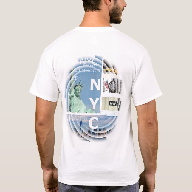 Camiseta Personalizar o Nova Iorque elegante moderno da ten (Verso)