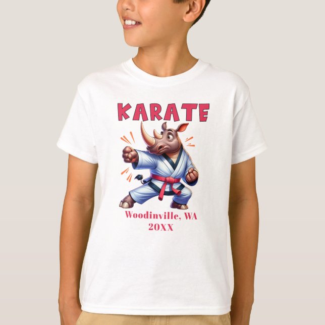 Camiseta Personalizar o profissional do Karate Nome Data (Frente)