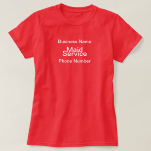Camiseta Personalizar o Serviço Maid Empreendedor Vermelho