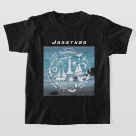 Camiseta Personalizar o tema marinho Hello Summer Adventure