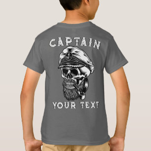 Camiseta Personalizar o tubo de fumagem do capitão do crâni
