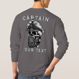 Camiseta Personalizar o tubo de fumagem do capitão do crâni