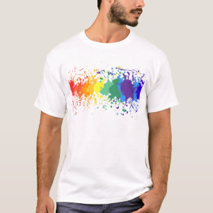 CAMISETA PERSONALIZAR ORGULHO GAY DE DRIPS DE PINTURA DE CH