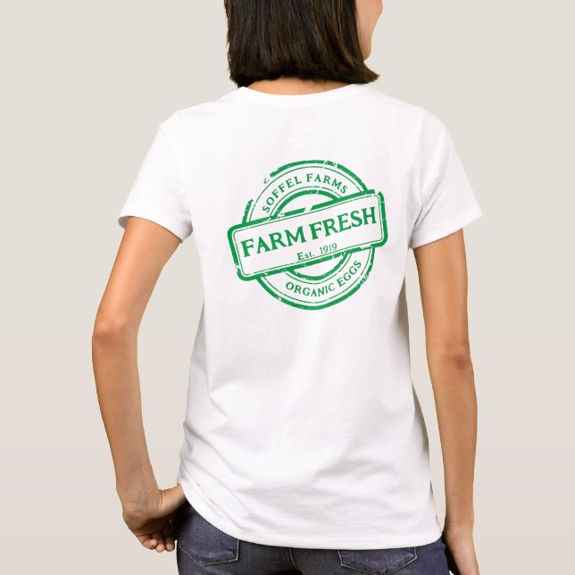 Camiseta Personalizar ovos genéricos de Fazenda Veggies Ovo (Verso)