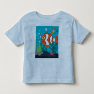 Camiseta Personalizar Padrão de Vida Marinha Peixe Carangue