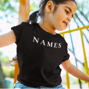 Camiseta Personalizar preto simples adicione seu nome legan