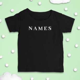 Camiseta Personalizar preto simples adicione seu nome legan